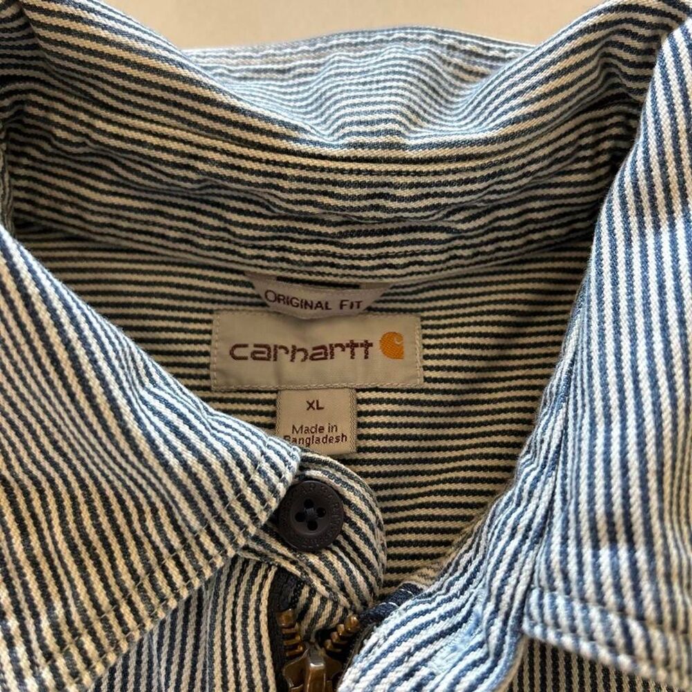 Carhartt Men's Blue and White Jacket - Picture 2 of 7